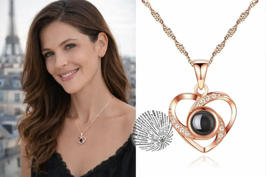 Pendentif Cœur avec Projection “Je t’aime” en 100 Langues – Bijou Symbolique d’Amour Éternel